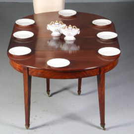 Antieke tafel / Hollandse mahonie Louis Seize ca. 1800 coulissentafel eetkamertafel (No.562215)