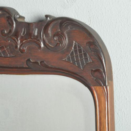 Antieke spiegels / Schouwspiegel mahonie lijst met facetgeslepen spiegel ca. 1900 (No.540346)