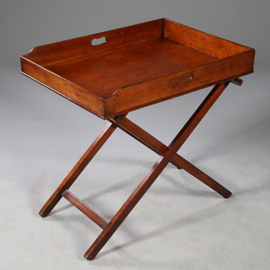 Mahoniehouten Butlertray op inklapbare standaard 1880 (No.272105)