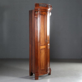 Antieke kast / Hoekkast kwartrond Neoclassicisme ca. 1790 in mahonie met brons (No.591042)