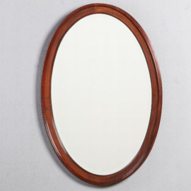 Antieke spiegel / Zeer grote ovale spiegel facet geslepen ca. 1900  (No.781921)