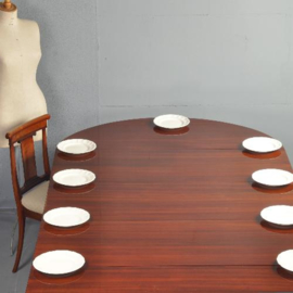 Antieke tafel / Uitnodigende Coulissentafel voor 16 gasten ca. 1810, verlengbaar tot 4,08 m. lang (No.370553)