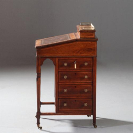 Antieke bureaus / Edwardian Davenport ca. 1900 met subtiel inlegwerk en veel vakjes (No.841266)
