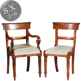 8 Eetkamer stoelen in bekleding naar wens Victoriaans ca 1875 (No.270105)