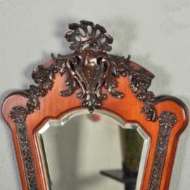Antieke spiegels / Schildvormige halspiegel met bronzen ornamenten ca. 1930 (No.745229) gegoten