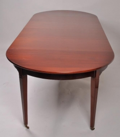 Antieke tafel / ronde coulissentafel met lade, ca. 1825 mahonie,  1,26 X 3,08 (No.63412)