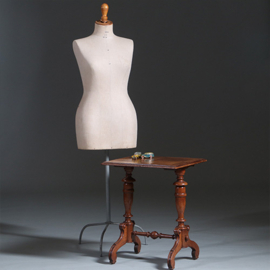 Eenvoudig eiken bijzettafeltje in mooie oude kleur ca 1885 Hollands (No262210)