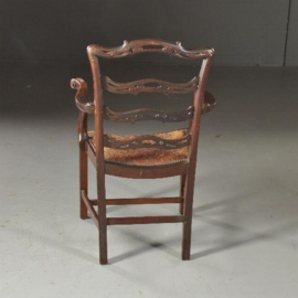 Antieke stoelen / stel van 8 mahonie ladderbacks vm Norman & Stacey 1910 bekleding naar wens (No.481843)