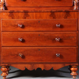 Antieke kast / Zeer hoge ladenkast 2,2 m hg / chest on chest / tallboy ca. 1850 mahonie (No.542446)