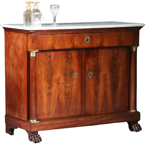 Empire Penantkast ca 1810 in mahonie met marmer blad (No.300215)