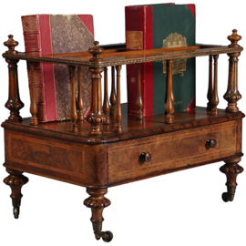 Wortelnoten Canterbury met lade gesig Gillow brons beslag en inlegwerk ca. 1850 (No.283005)#