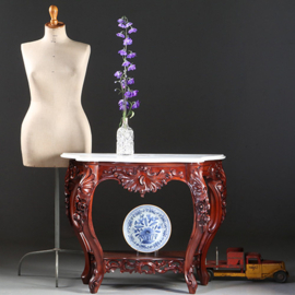 Hollands Willem III trumeau of console rijk gestoken mahonie ca 1875 (No.950315)