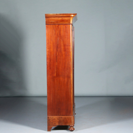 Strakke mahonie garderobekast of kapstok met deuren ca 1850 Hollands (No.283020GK)
