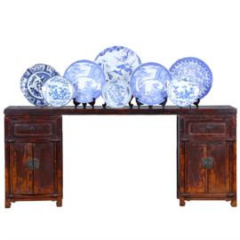 Smalle lange wandtafel of sideboard  prachtige patina ca 1890 (No.450350)