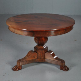 Antieke tafel / Kleine ronde tafel  Hollands ca. 1820 mahonie (No.410413)