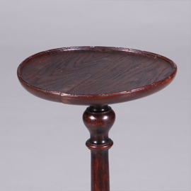 Hoge Engelse "Tripod wine table" zeer donker bijna zwart eikenhout ca 1900 (No.452405)