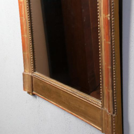Antieke spiegels / Goud- en roodkleurige schouwspiegel ±1870 Frankrijk (No.842565)
