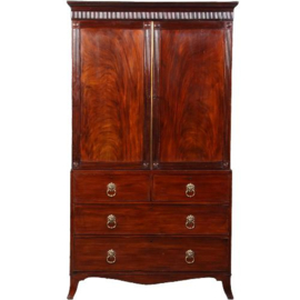 Antieke kast /  Mahonie Regency kabinet in mahonie met brons (No.771749)