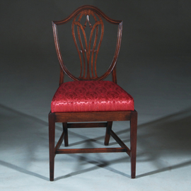 Zeer comfortabel stel van 8 Regency eetkamerstoelen net nieuw gestoffeerd (No.272000)