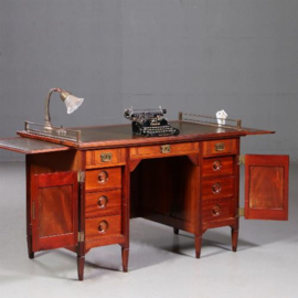 Antiek bureau / Hollands art Nouveau bureau met geldlade en postklemmen ca. 1895 (No.752832)