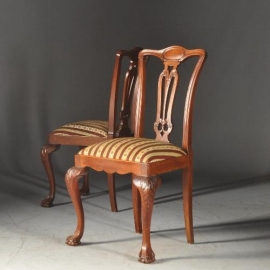 Antieke stoelen / Set van 6 mahonie eetkamerstoelen met fijne brede zittingen ca. 1910 incl. (No.763291)