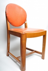 Antieke stoelen / set Art Deco / 4 eiken Art & Crafts stoelen jaren `30. (No.87108)