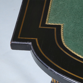 Bijzonder fraaie wandtafel in wortelnoten met ebben en brons beslagen Boulle stijl ca 1910 (No.450340)