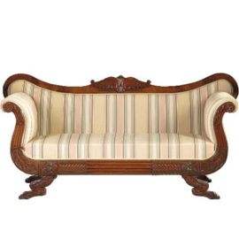 Antieke banken / De iconische  Hollandse Biedermeier sofa ca. 1825 in mahonie (No.221159)