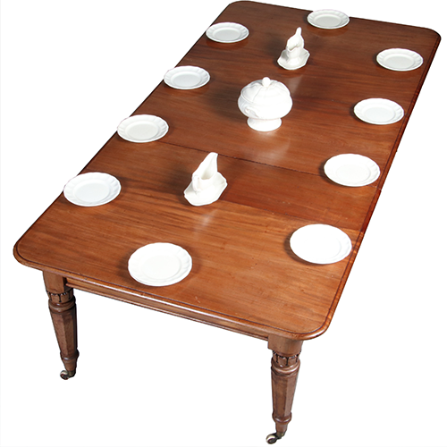 Eetkamertafel tot 12 personen Victoriaans ca 1860 in mooie oude kleur (No.301880)
