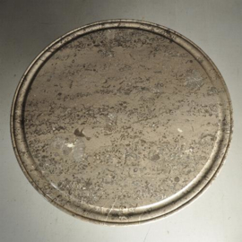 Antieke tafel / Ronde tafel met grijs geaderd marmer blad ca. 1820 Hollands (No.380963)