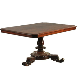 Antieke tafel / Eetkamertafel  Victoriaanse palissander tilttoptable ca. 1850 (No.222426)