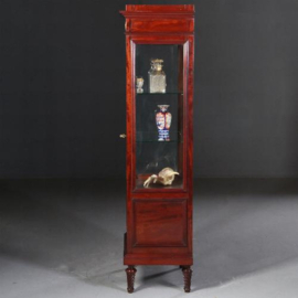 Antieke kast / Hollandse mahonie Empire stijl vitrine ca. 1880 met brons beslag  (no.662716)