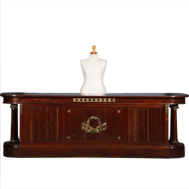 Mahonie Toonbank, Roomdivider, Bar, counter of balie voor winkelinrichting of receptie ca 1865 [No.632022)