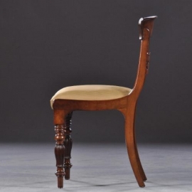 Antieke stoelen / stel van 6 Louis Philippe eetkamerstoelen ca. 1840 met stof naar wens (No.852643)