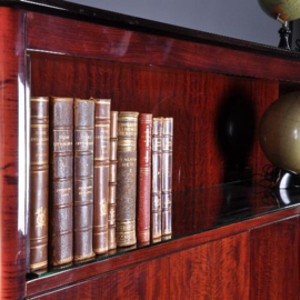 Antieke kast / grote Art deco servieskast / boekenkast met zwarte lijst en sleede-poten (No.960529)