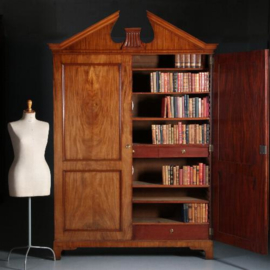 Antieke kast / Hollands tweedeurs prenten kabinet / boekenkast ca. 1790 Neoclassicisme (No.571031)