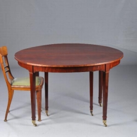 Antieke tafel / Hollandse Louis Seize coulissentafel tafel ca. 1800 tot 3.36 lang (No.810747)