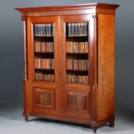 Statige mahonie 2-deurs boekenkast Hollands ca 1870 (No.450310)