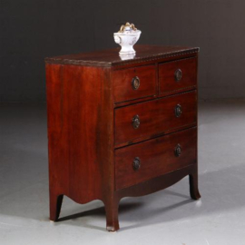 Antieke kast / Kleine mahonie commode ca. 1800 met vier laden Engeland (No.711615)