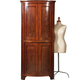 Kwart ronde hoekkast Hollands Neoclassicisme  ca 1800 mahonie (No.941830)#