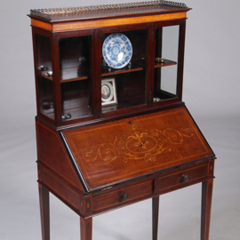 Damessecretaire met vitrine en rijk ingelegde schrijfklep (No.331505)