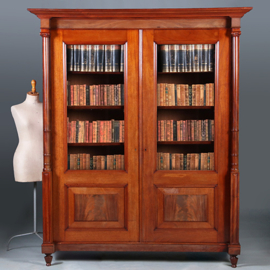 Statige mahonie 2-deurs boekenkast Hollands ca 1870 (No.450310)