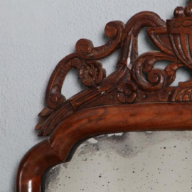 Antieke spiegels  / Hollandse notenhouten Soester spiegel ca. 1790 met afneembare kroon 45X 89 cm (No.650353)#