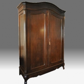 Antieke kast / Hollandse donker mahonie 2-deurskast ca. 1875 met prachtig interieur (No.640645)