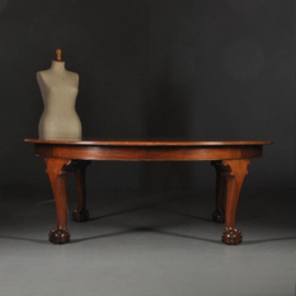 Antieke tafel /Reusachtige ovale eetkamertafel ca. 1910 voor 8 personen massief mahonie (No.320862)