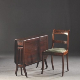 Antieke tafel / Grote mahonie Sutherland table Geschikt als kleine eetkamertafel - 90X120 (No.720320)