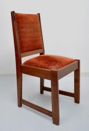 Set van 4 Hollandse Art Deco stoelen met coromandel ornament (No.8796)