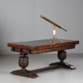 Lange tafel Zeer stoere Engelse pull leaf table / trektafel  17e eeuw en later 3,16 lang! (No.611656)