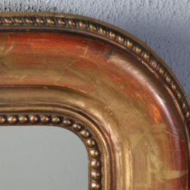 Antieke spiegels / Goud- en roodkleurige schouwspiegel ±1870 Frankrijk (No.842565)