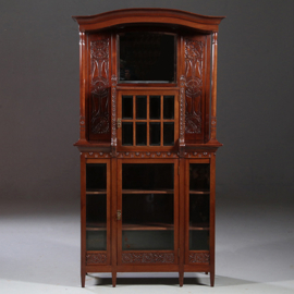 Antieke kast / Art Deco kast Salonkast of display cabinet ca 1900 mahonie (No.872037)